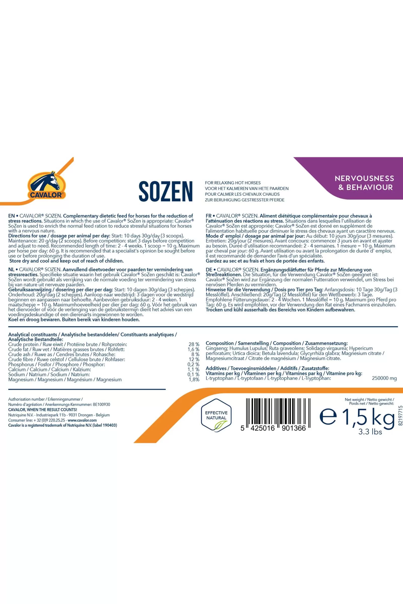 Sozen 1,5 Kg>cavalor Online