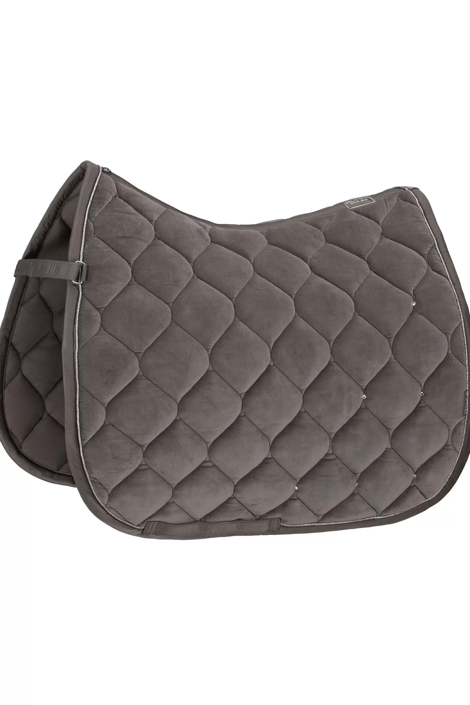 eskadron Dressursjabraker | Classic Sports Ss22 Sottosella Da Dressage In Velluto Con Cristalli Fossil Brown
