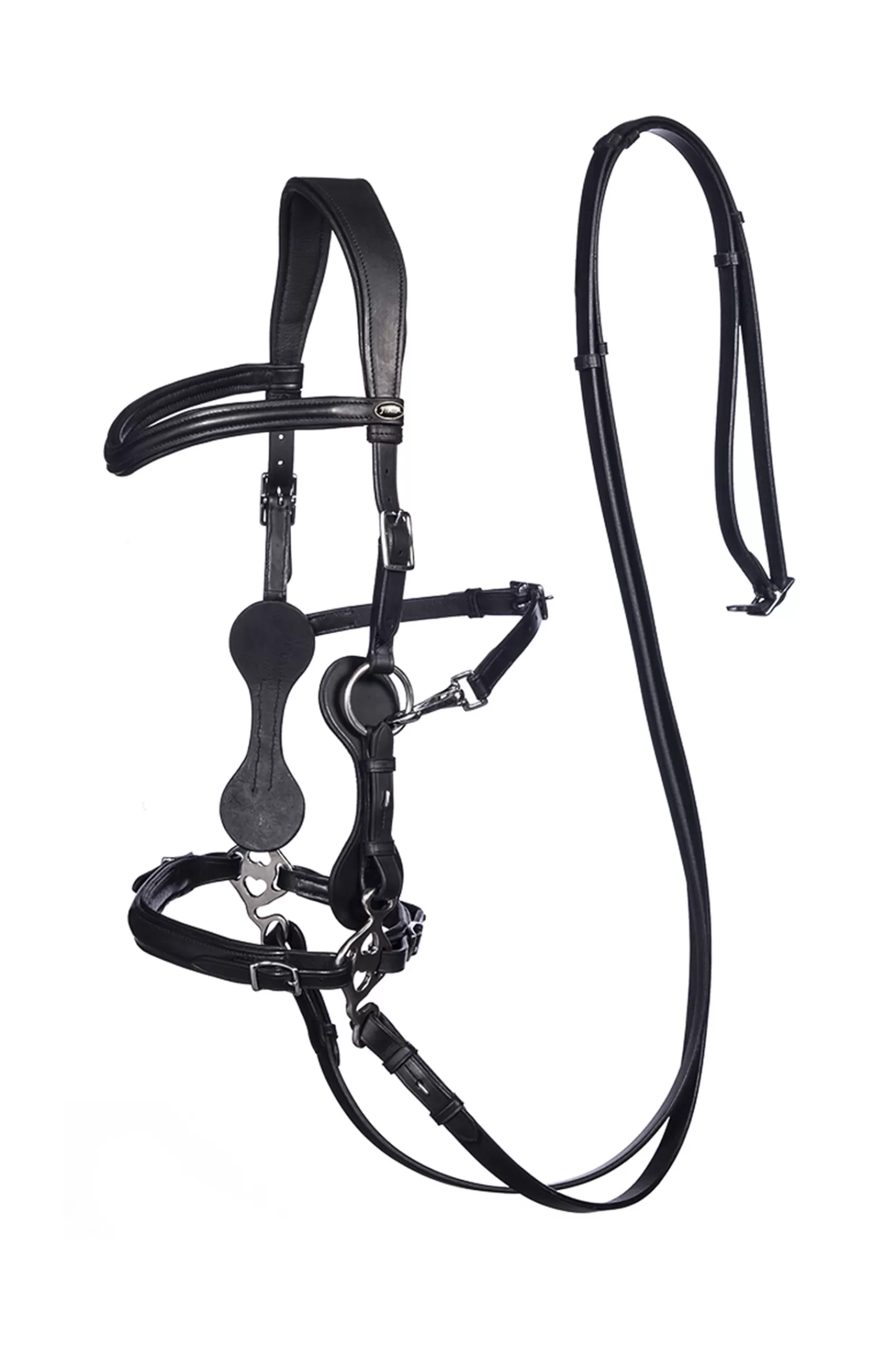 fra Briglie E Chiudibocca | Calli Hackamore Bridle (Syst.2) Con Cinghie Per Mascelle, Forbici E Redini Black