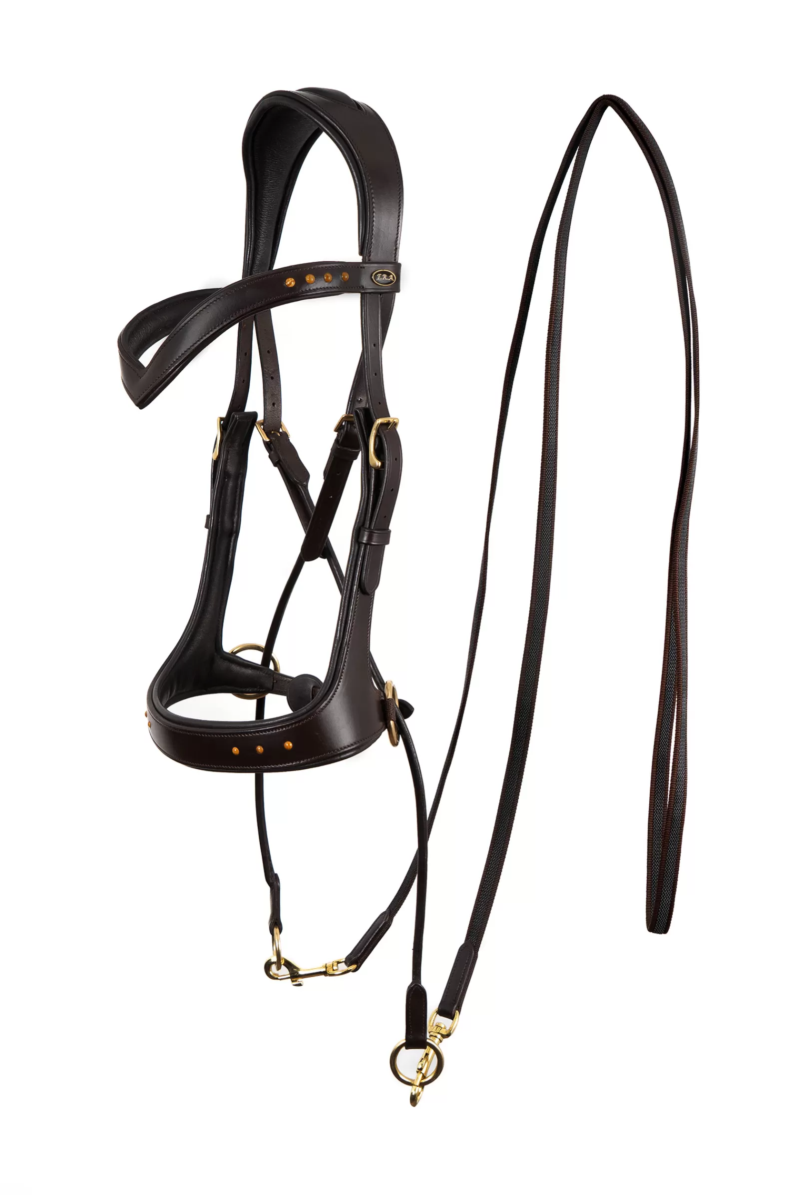 fra Briglie E Chiudibocca | F.R.A. Glory Jaw-Crossed Bitless Bridle (System 5), Brown