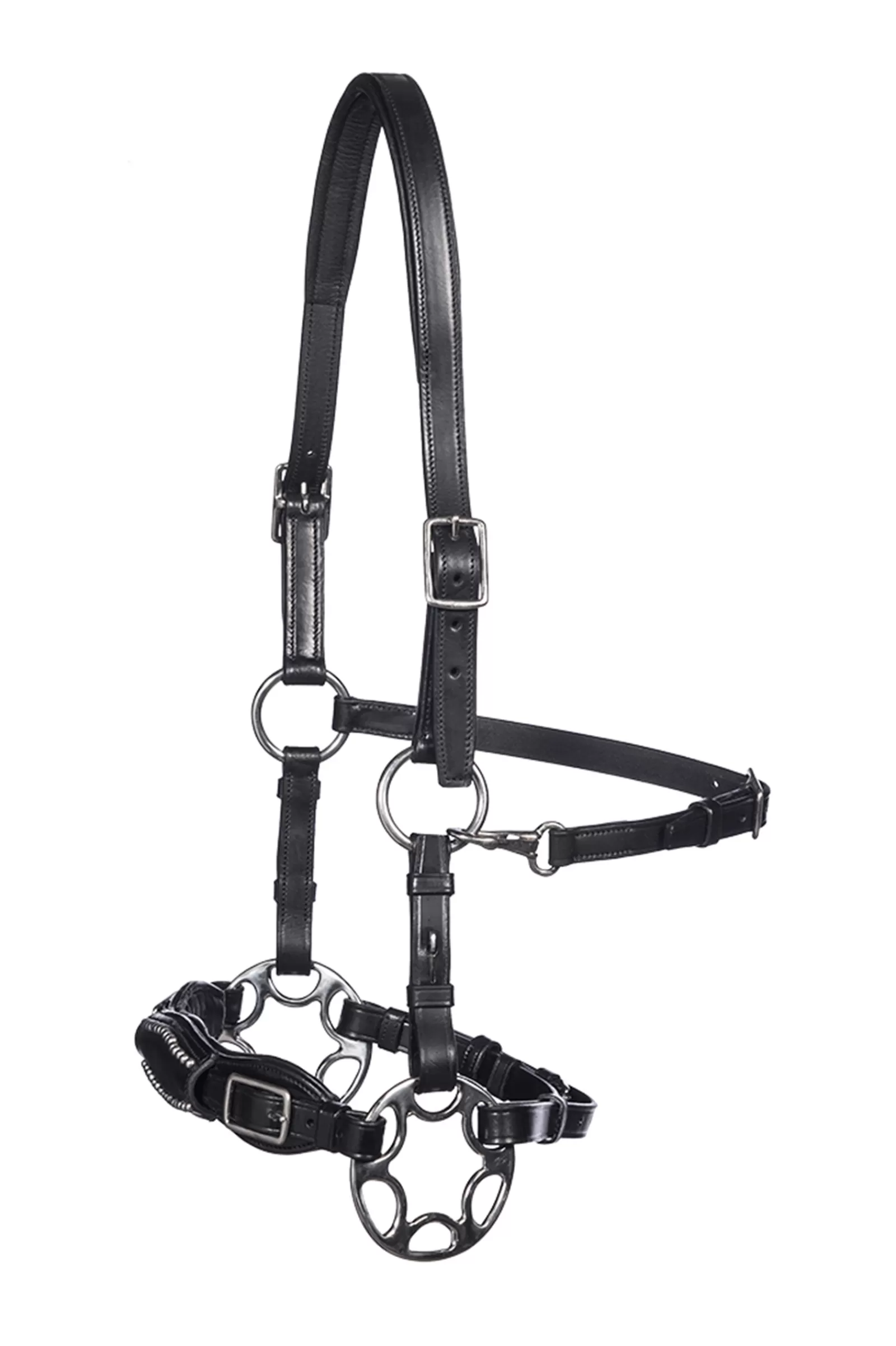 fra Briglie E Chiudibocca | Miranti Hackamore (Sistema 2) In Pelle, Cinturini Per Mascelle, Con Forbici Black
