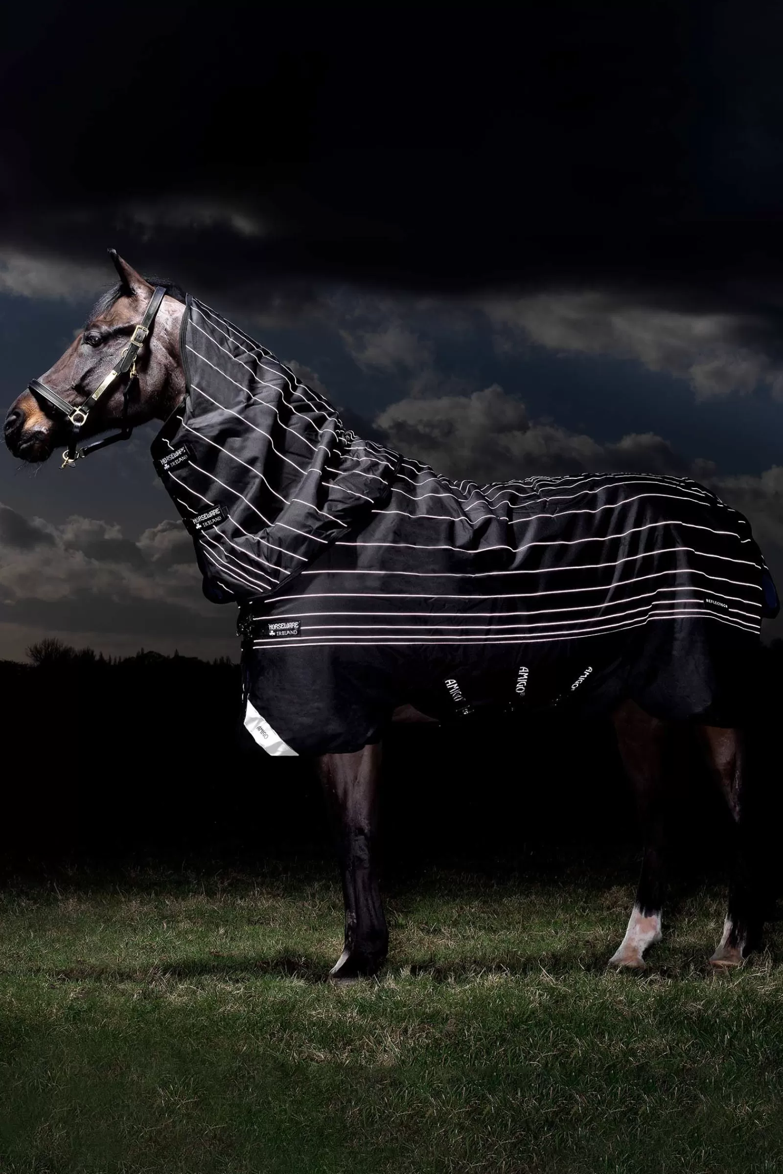 Amigo Bravo 12 Plus Coperta Da Turnout Riflettente Con Collo Rimovibile, 250 Gr>horseware Hot