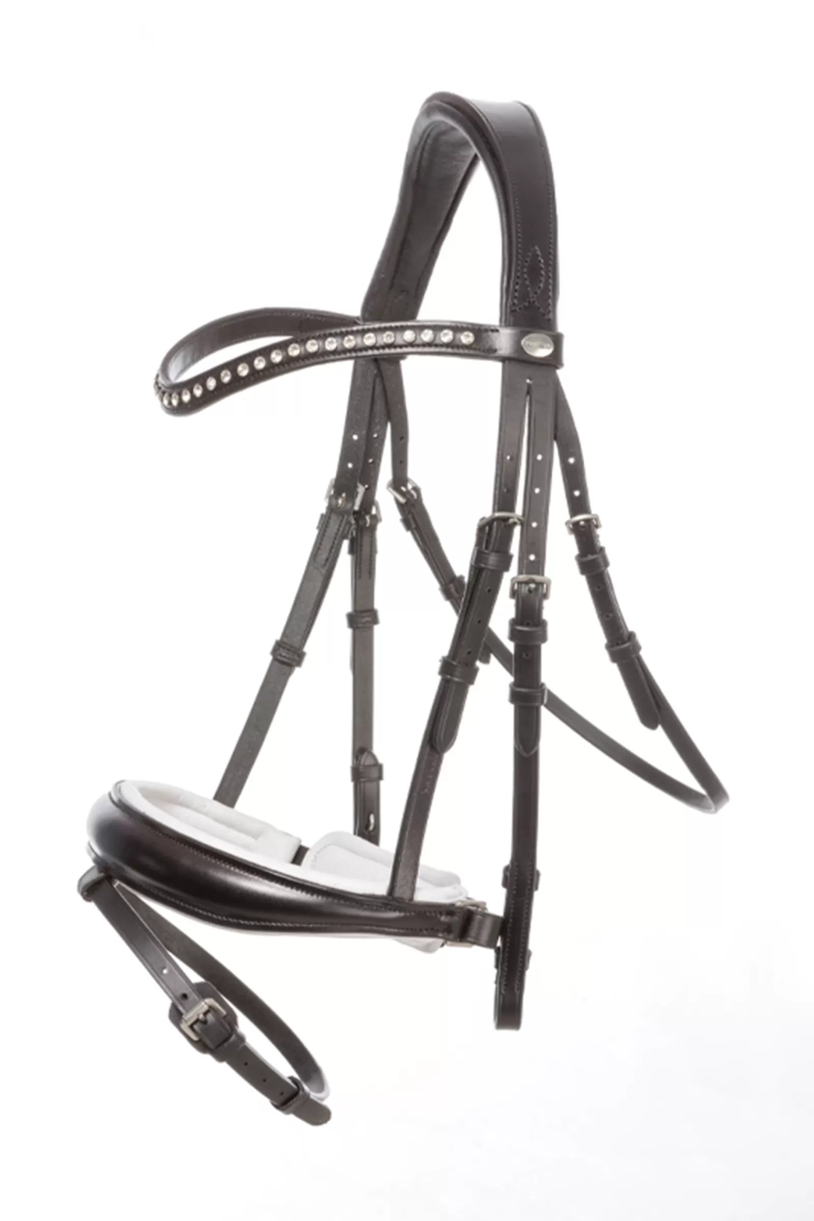 kavalkade Briglie E Chiudibocca | Charlotte Briglia Da Dressage Con Fascia Nasale A Manovella Black/White