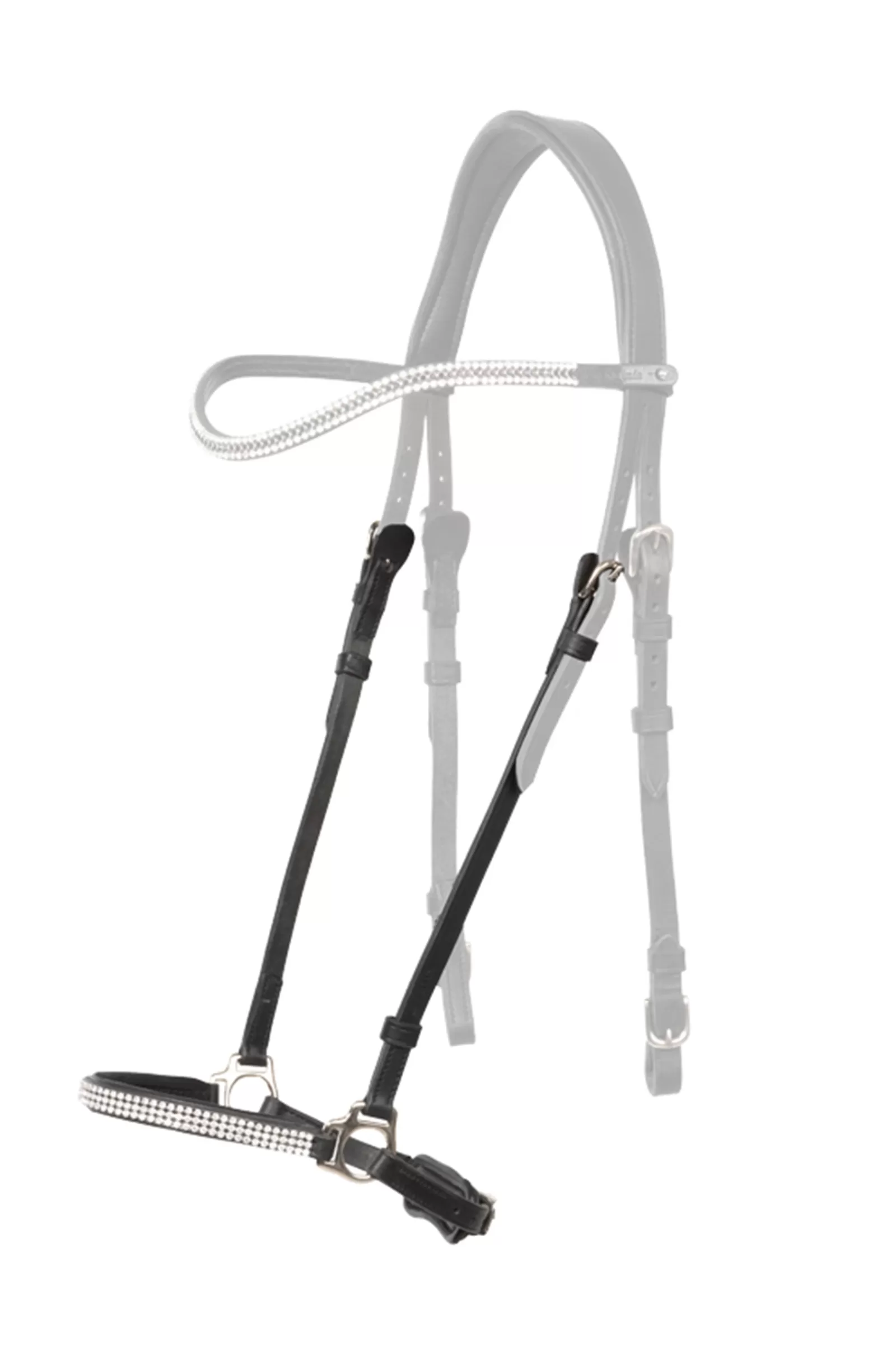 kavalkade Briglie E Chiudibocca | Hvitur Dropped Noseband Fr Aradis Icelandic Bridle Black/White