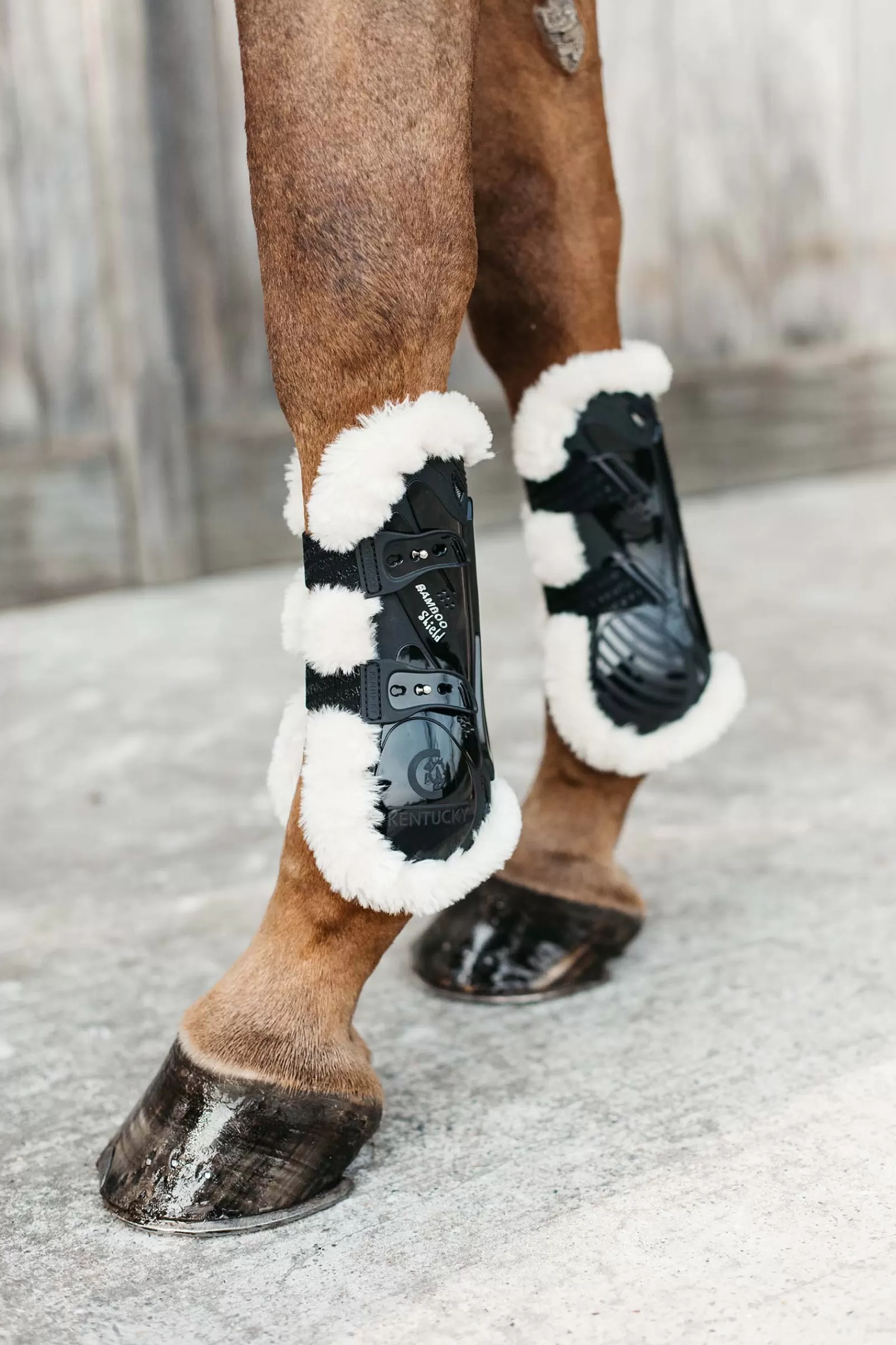 kentucky Stinchiere E Protezioni | Horsewear Stivali Paratendini Elasticizzati In Bamboo E Pelle Vegana Black