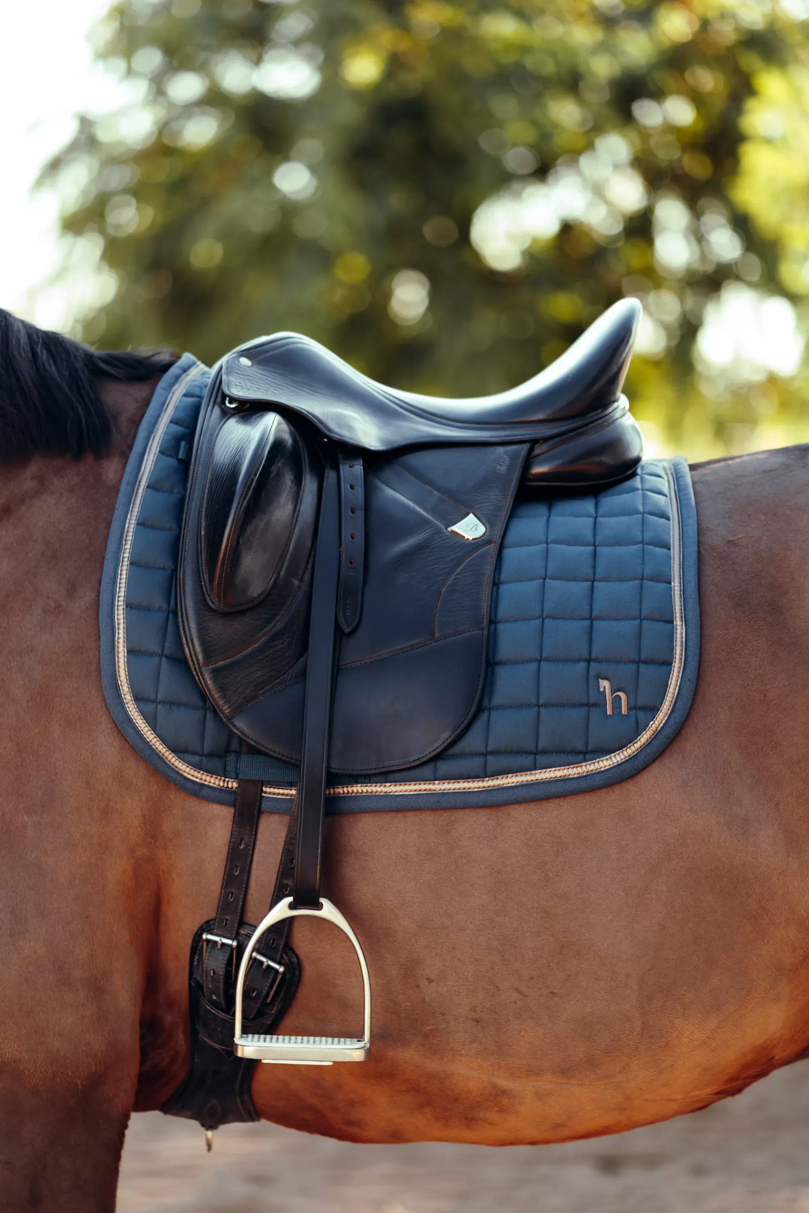 * Dressursjabraker | Munich Sottosella Da Dressage Con Dettagli In Metallo Reflecting Pond Blue