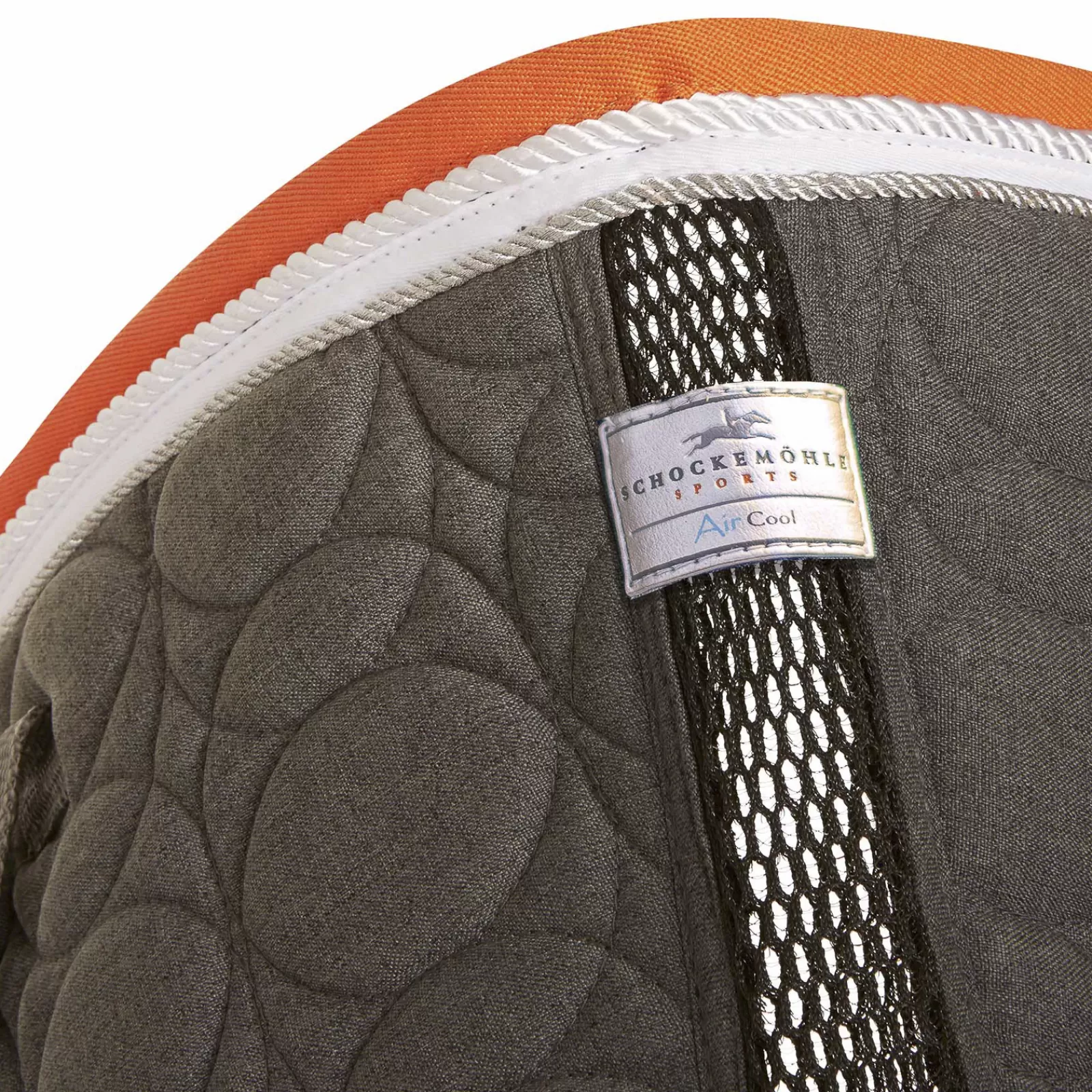 schockemohle Dressursjabraker | Air Cool Dressage Pad Dl Ii Grey Melange/Orange