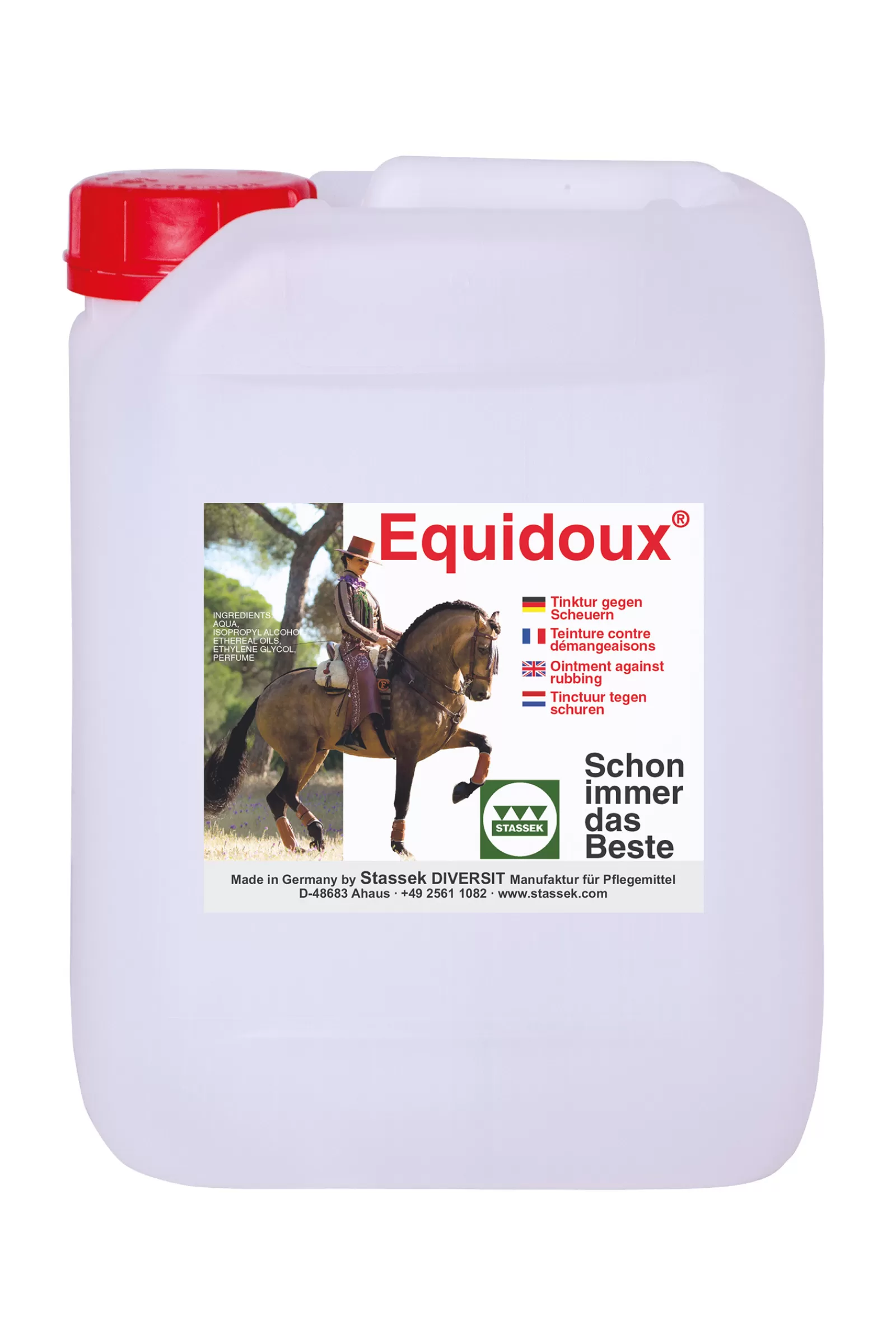 stassek Cura Del Manto, Della Pelle E Della Criniera | Equidoux Fluid Contro Lo Sfregamento Della Coda, 5 Litri Yellow/Brown