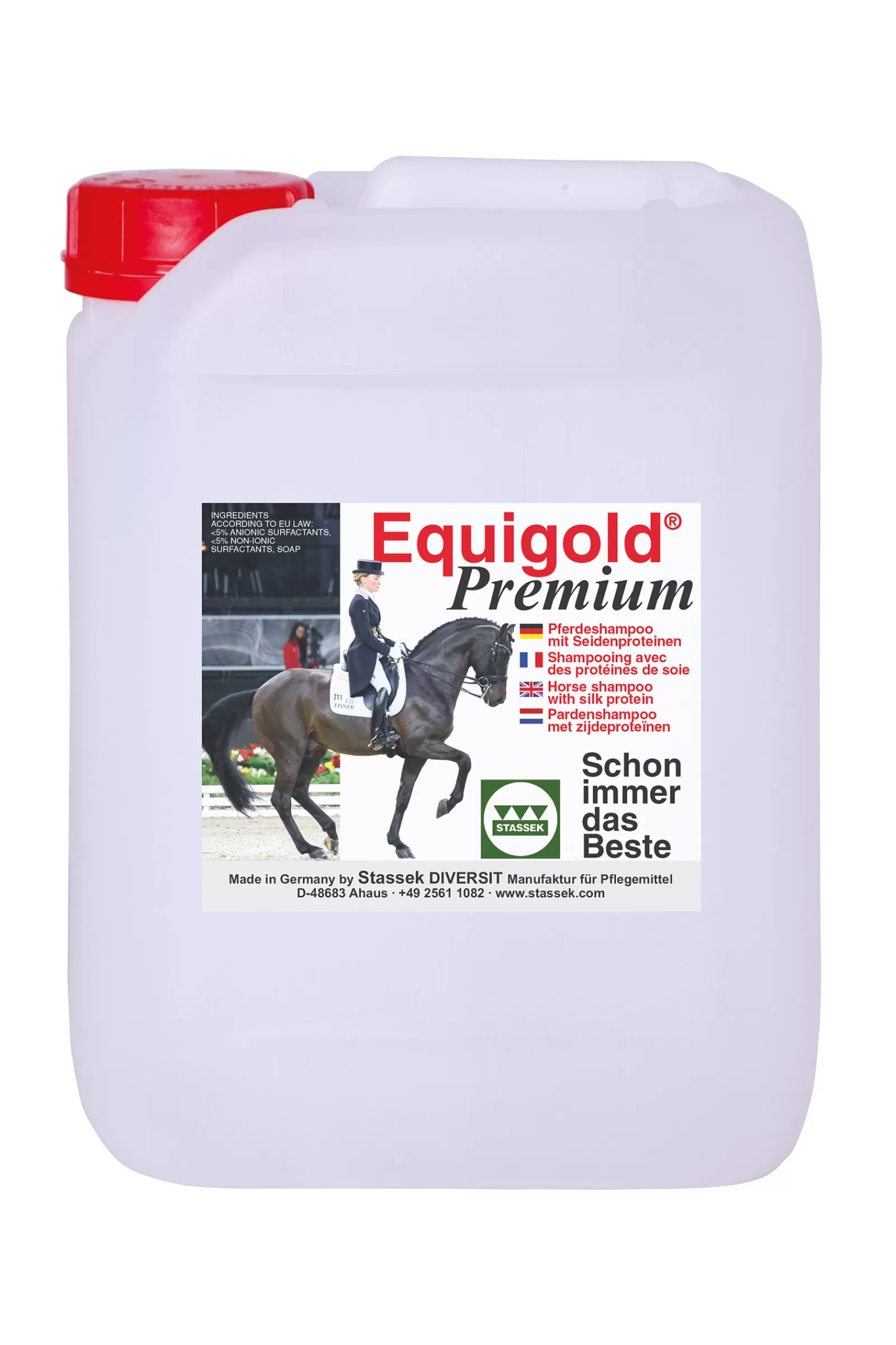 stassek Cura Del Manto, Della Pelle E Della Criniera | Equigold Premium Shampoo Per Cavalli, 2 Litri Yellow