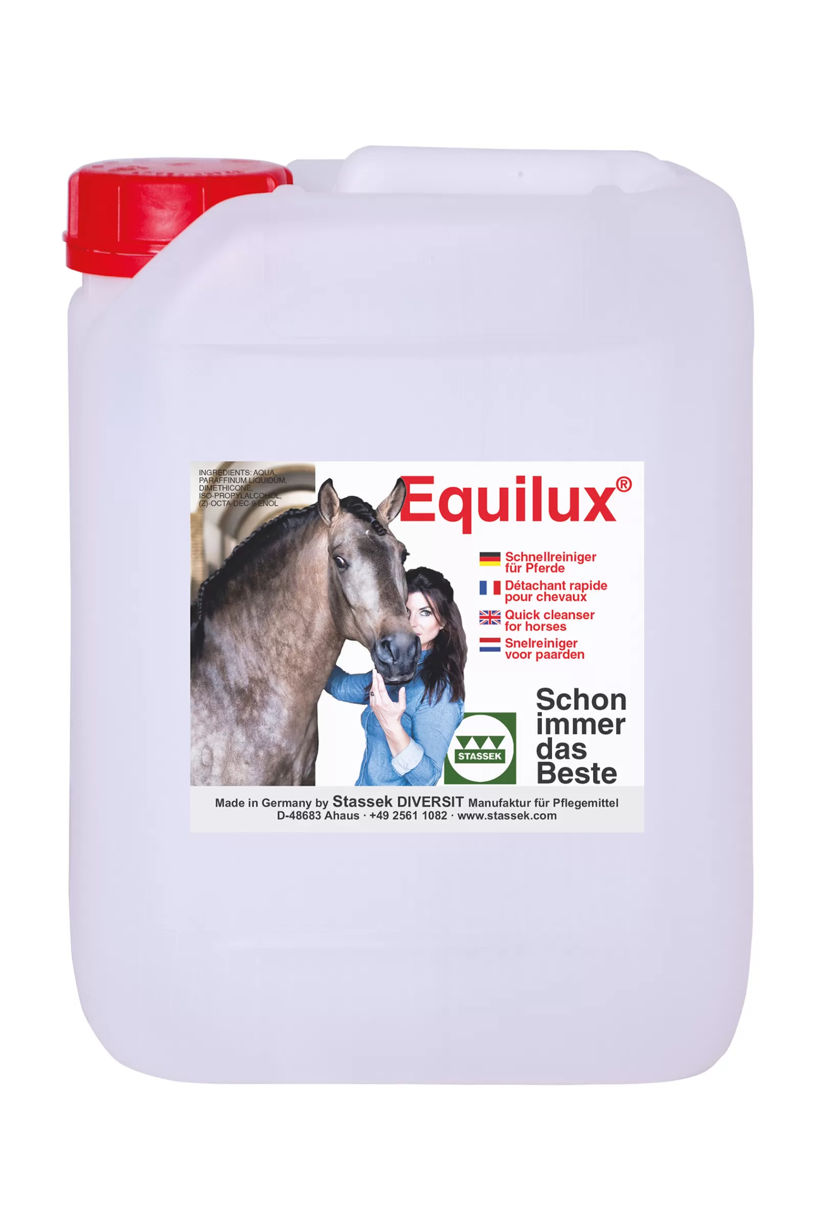 stassek Cura Del Manto, Della Pelle E Della Criniera | Equilux Detergente Rapido Per Tanica Per Cavalli, 2 Litri Wh/Ab