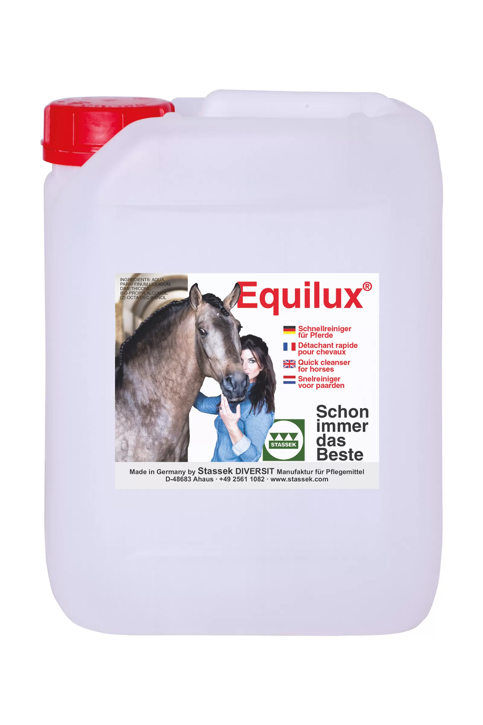 stassek Cura Del Manto, Della Pelle E Della Criniera | Equilux Detergente Rapido Per Tanica Per Cavalli, 5 Litri Wh/Ab